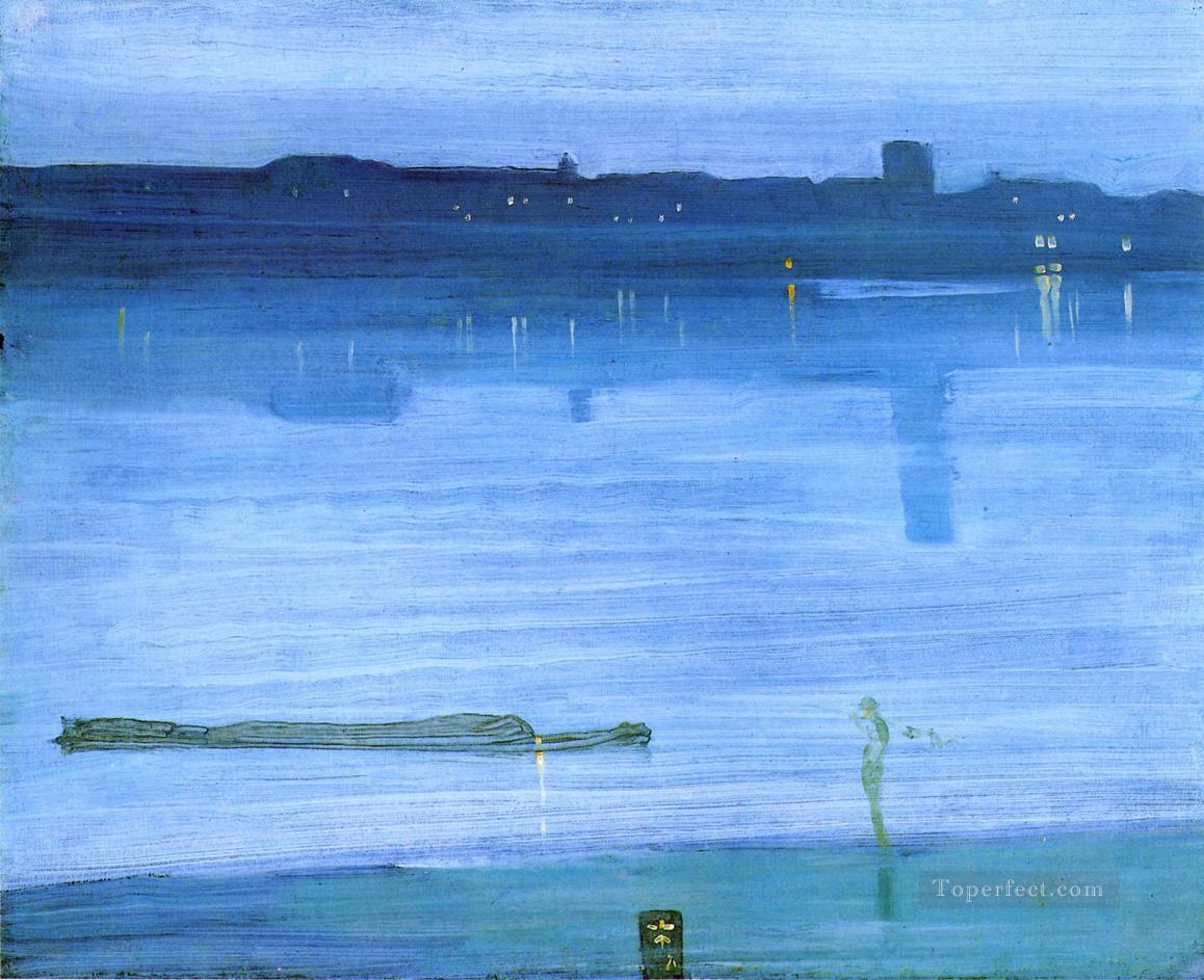 Nocturne Blue and Silver Chelsea James Abbott McNeill Whistler Oil Paintings